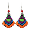 Colorful Embroidery Long Drop Earrings